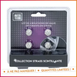 Sale 4 bouchons de valve auto bling Automobile