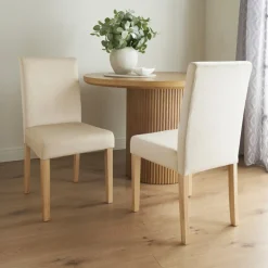 Hot 2 chaises velours creme mathilde Salon|Cuisine, Salle À Manger