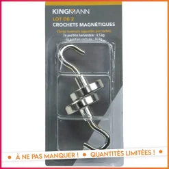 Outlet 2 crochets magnetiques Quincaillerie