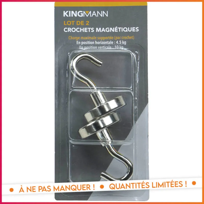 Outlet 2 crochets magnetiques Quincaillerie