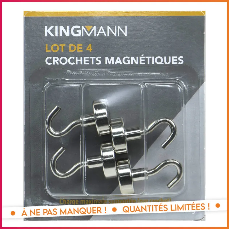 Outlet 4 crochets magnetiques Quincaillerie