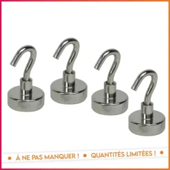 Outlet 4 crochets magnetiques Quincaillerie