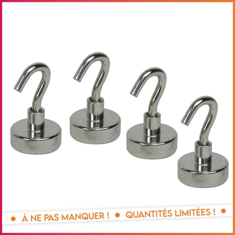 Outlet 4 crochets magnetiques Quincaillerie