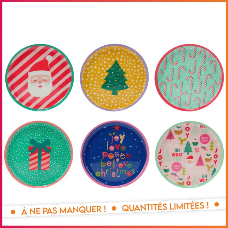New Assiette melamine 25cm - 6 ass Reveillon