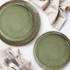 Sale Assiette plate 24,5 cm vert Vaisselle, Art De La Table·Assiette, Service