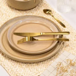 Outlet Assiette plate beige avec nuance Vaisselle, Art De La Table·Assiette, Service