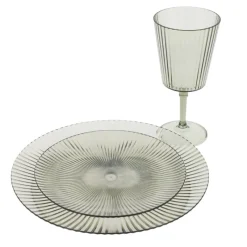 Assiette striee d26cm plastique Vaisselle Jetable