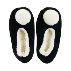 Sale Ballerines sherpa femme a pompon Chaussons