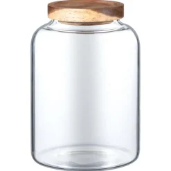 Hot Bocal large verre bouchon acacia Boîte, Rangement