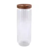 Discount Bocal verre en acacia 1l Boîte, Rangement