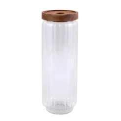 Discount Bocal verre en acacia 1l Boîte, Rangement