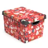 New Boite decoree de noel 17l rouge Rangement