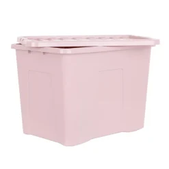 Sale Boite 80l avec couvercle rose Rangement