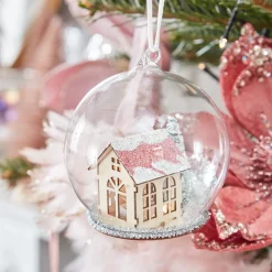 Sale Boule verre maison lumineuse Décoration De Sapin