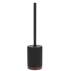 New Brosse wc noir socle en bois Accessoire Wc