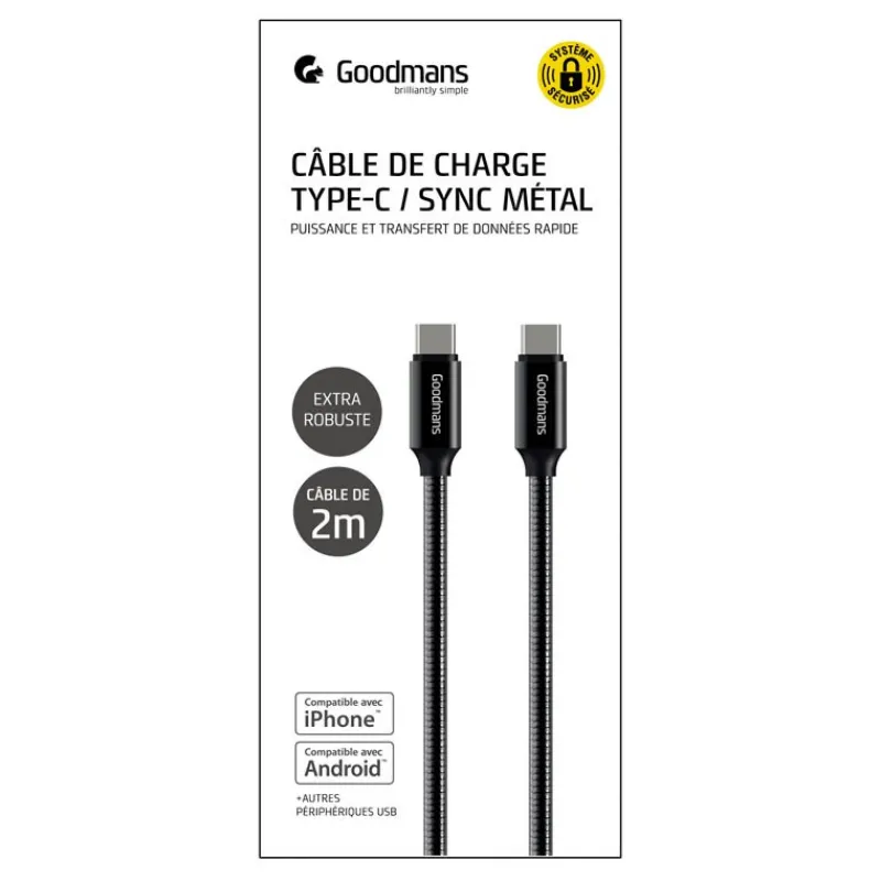 Online Cable usb a to type c 2 m metal Audio, Téléphonie
