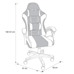 Chaise gamer noir / blanc Bureau