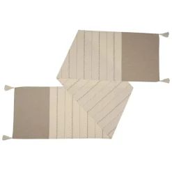 Clearance Chemin de table creme et taupe Linge De Table, Cuisine·Set, Chemin De Table