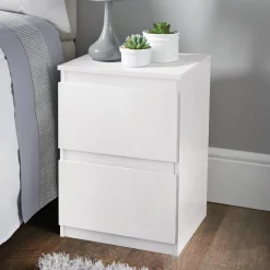 Best Chevet 2 tiroirs blanc mat Chambre