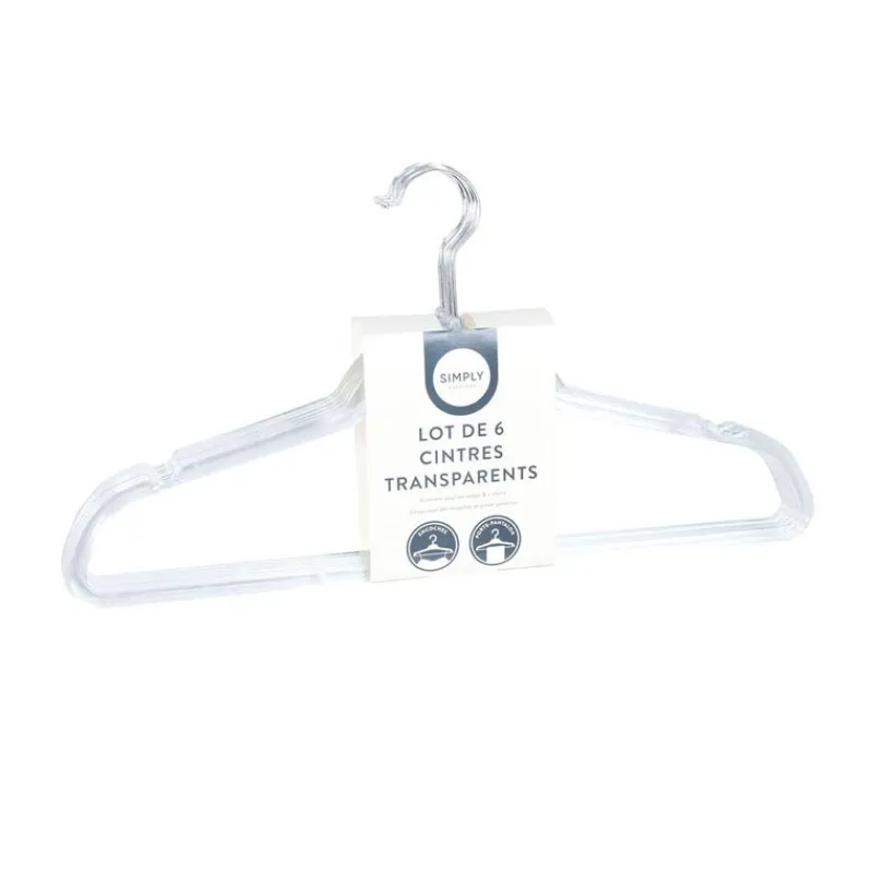 Cintres en plastique transparent Linge·Accessoire