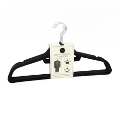 Cintres x8 velours noir Linge·Accessoire