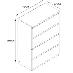 New Commode 4 tiroirs blanc Chambre