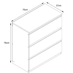 Hot Commode 3 tiroirs blanc m Chambre