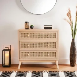 New Commode 3 tiroirs cannage Chambre