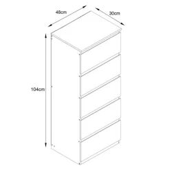 Online Commode 5 tiroirs clair Chambre