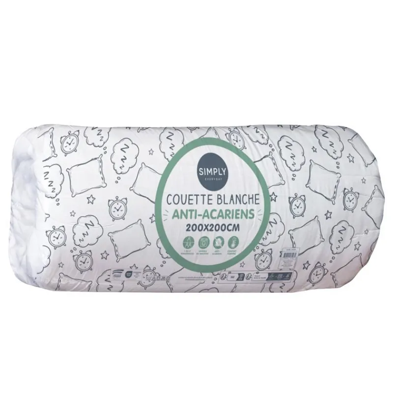 Outlet Couette blanche anti aca 200x20 Linge De Lit·Couette