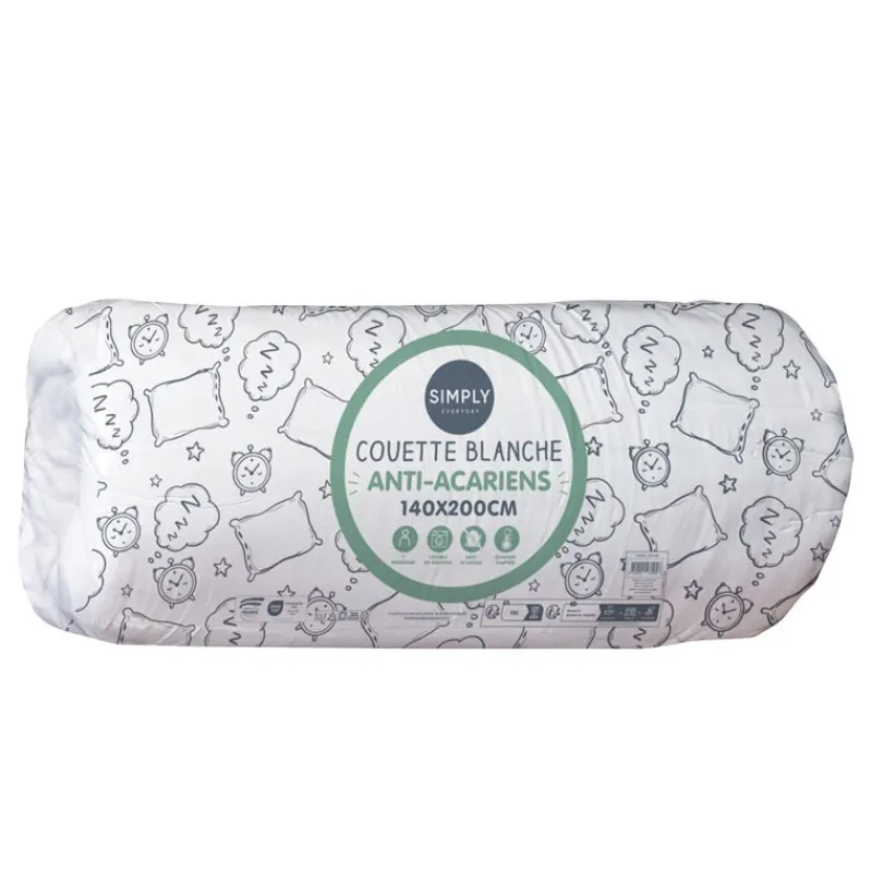 Couette blanche anti aca 140x200 Linge De Lit·Couette
