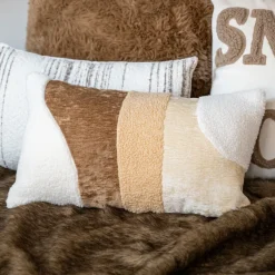New Coussin bi matiere 30x50cm Décoration Textile·Coussin, Housse De Coussin
