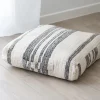 Outlet Coussin de sol coton noir et bla Décoration Textile·Pouf