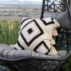 Outlet Coussin losanges noir et blanc Coussin, Tapis