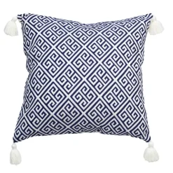 Discount Coussin pompons motif grec 60x60 Décoration Textile·Coussin, Housse De Coussin
