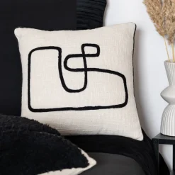 Discount Coussin sacha piping noir 45x45c Décoration Textile·Coussin, Housse De Coussin