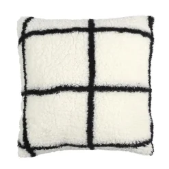 Online Coussin sherpa blanc carreaux no Décoration Textile·Coussin, Housse De Coussin