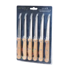 Discount Couteau a steak bois x6 Vaisselle, Art De La Table·Couverts, Ménagère