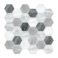 Hot Credence adhesive hexag gris x5 Revetement Sol, Mur