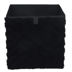 New Cube de rangement chevron noir Rangement Décoratif