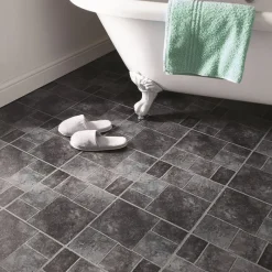 New Dalles pvc effet pierre grise Revetement Sol, Mur