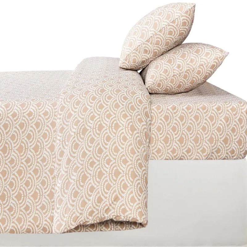 Hot Drap housse 140x190 imprime beig Linge De Lit·Drap