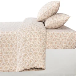 Best Drap housse 160x200 imprime beig Linge De Lit·Drap