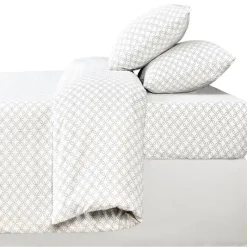 Hot Drap housse 160x200 imprime blan Linge De Lit·Drap