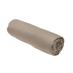 Outlet Drap housse 160x200 jersey taupe Linge De Lit·Drap