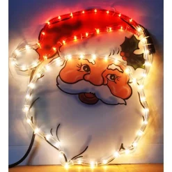 Discount Enseigne lum visage pere noel Décoration Lumineuse