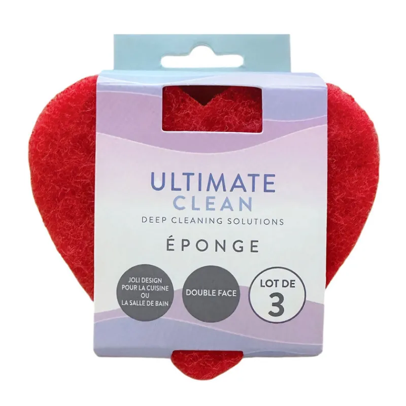Hot Eponge coeur x3 Vaisselle