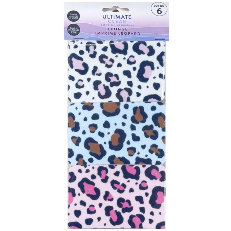 Eponge imprimee leopard x6 Vaisselle