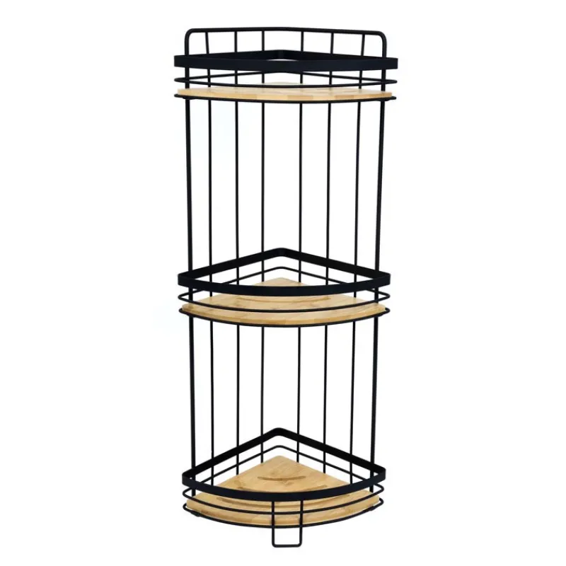 Best Etagere 3 niveaux bambou/metal Accessoire Salle De Bain