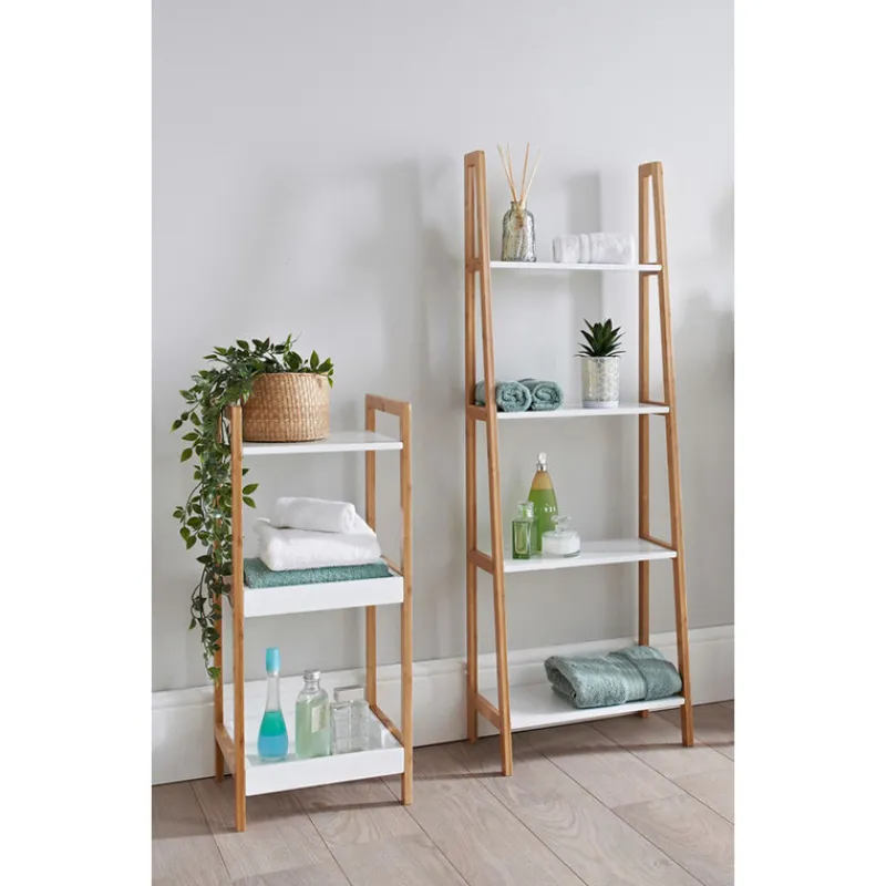 Best Etagere 4 niveaux en bambou Salle De Bain
